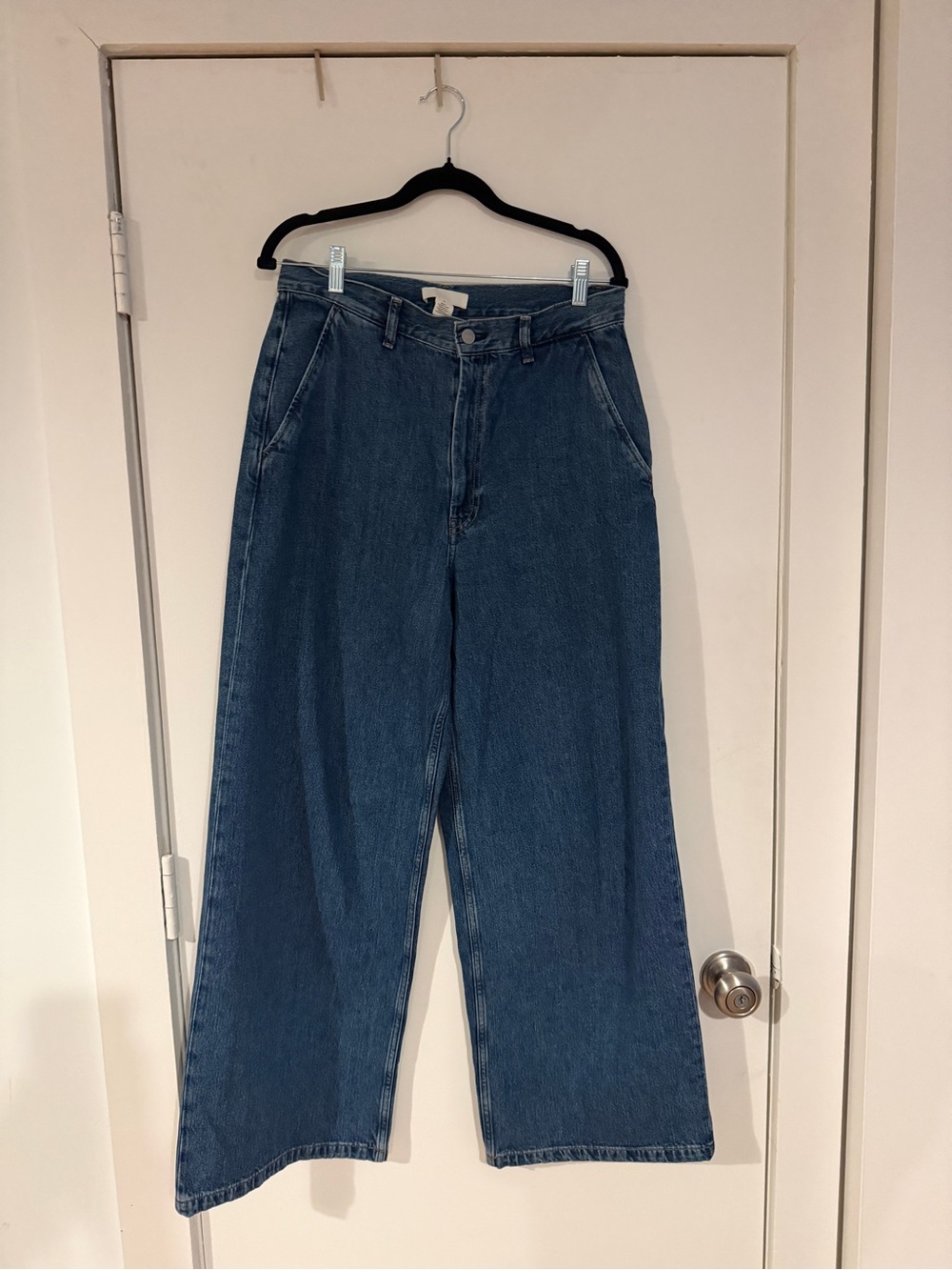COS Blue High Rise Wide Leg Jeans Size 10 100% Cotton